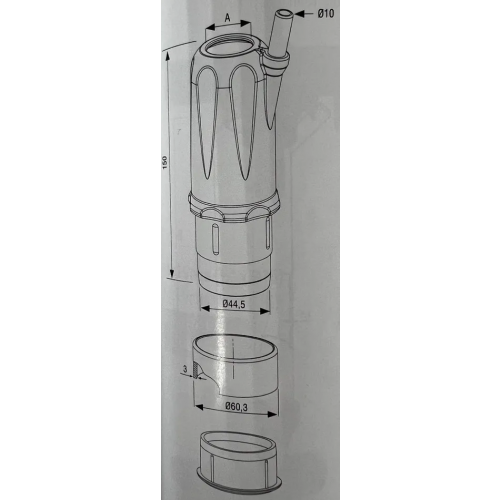 Доильный стакан пластиковый с утяжелителем (3741-6-27) (вес 250 гр.)