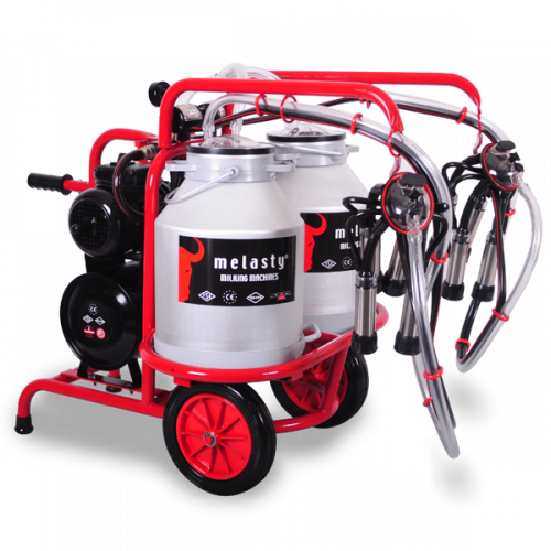 Доильный аппарат для коров, 2 подвески, каучук, 2 бидона по 30л алюминий, Меласти (Melasty) TK 2-2 AK