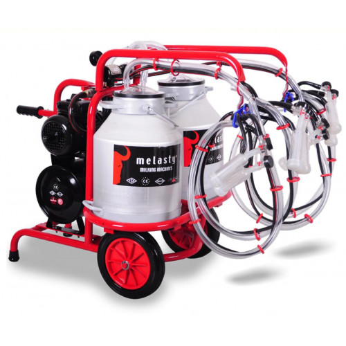 Доильный аппарат для коз, 2 подвески, силикон, 2 бидона по 30л алюминий Меласти (Melasty) TKKC 4-2 AS