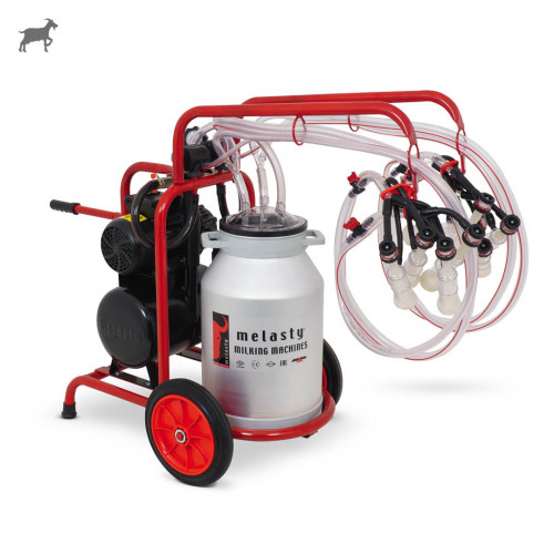 Доильный аппарат для коз, 2 подвески, силикон, бидон 40л алюминий Меласти (Melasty) TKKC 4-AS