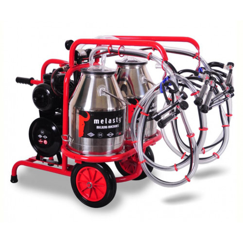 Доильный аппарат для овец, 2 подвески, каучук, 2 бидона по 30л нерж. сталь Меласти (Melasty) TKKY 4-2 PK