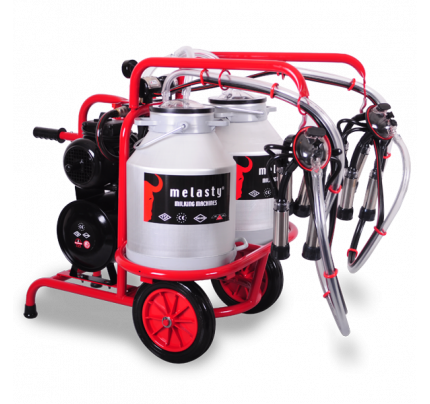 Доильный аппарат для коров, 2 подвески, каучук, 2 бидона по 30л алюминий, Меласти (Melasty) TK 2-2 AK