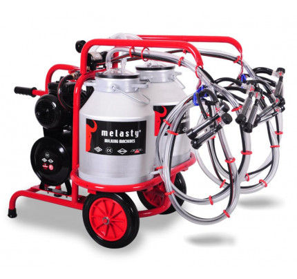 Доильный аппарат для овец, 2 подвески, каучук, 2 бидона по 30л алюминий Меласти (Melasty) TKKY 4-2 AK