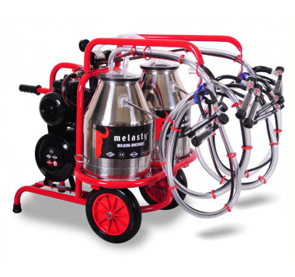 Доильный аппарат для овец, 2 подвески, каучук, 2 бидона по 30л нерж. сталь Меласти (Melasty) TKKY 4-2 PK