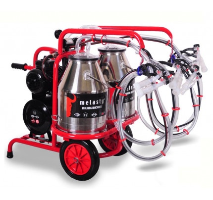 Доильный аппарат для овец, 4 навески, силикон, 2 бидона по 30л нерж. сталь Меласти (Melasty) TKKY 4-2 PS